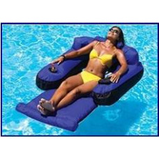 Swimline Air Inflatable Pool Float Ultimate Floating Lounger Fabric Covered Blue - 9047