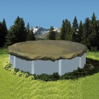 Pooltux Emperor Round 33' Swimming Pool Winter Cover Tan 20 Year Warranty - Bt0033