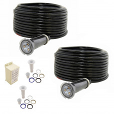 Pentair GloBrite Color LED 2 Light Kit 300w Transformer 100' with 2 Gunite Pool Niches - 619994
