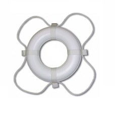 Poolstyle Life Ring Cga 24" White Plastic Coated Foam Coast Guard Approved - 361