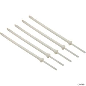 Six white candle wicks arranged diagonally.