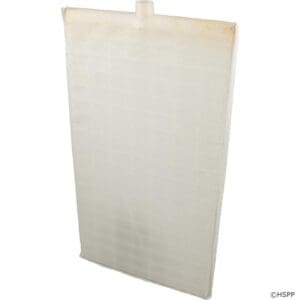 White rectangular air filter on white background.