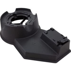 Black plastic industrial machine part.