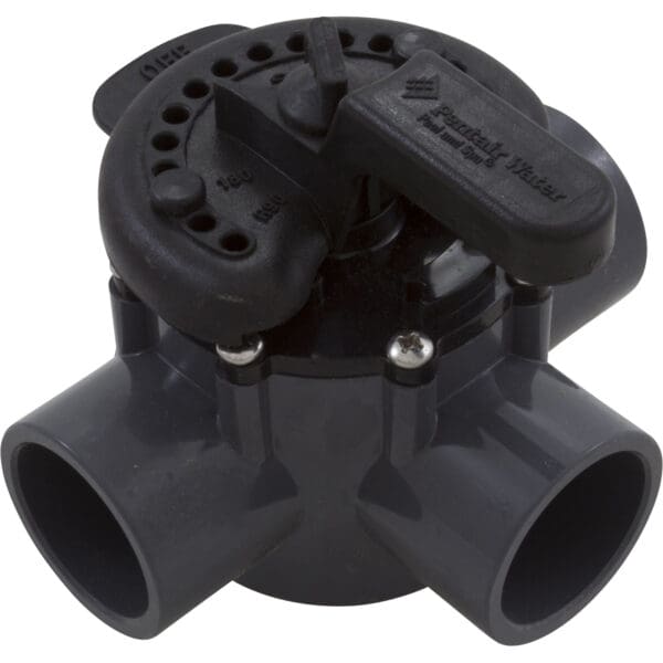 Pentair Valve 3 Port Diverter Valve 1.5", 2" Black Pvc