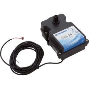 Pool valve actuator with attached cable.
