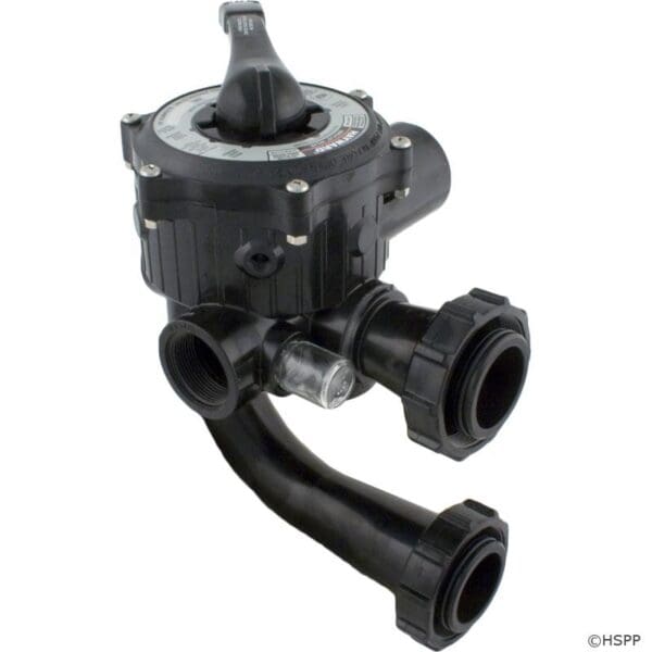 Pool filter multiport valve with three pipes.
