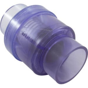 Purple plastic pipe coupling connector fitting.