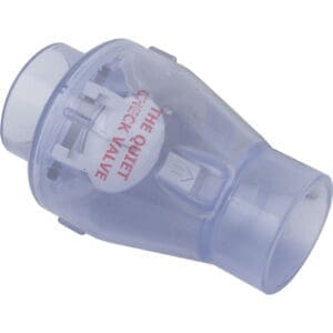 Transparent plastic quiet check valve.