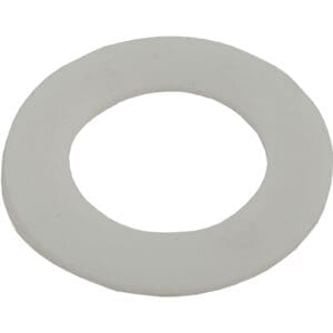 White circular foam gasket on plain background.