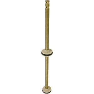 Brass shaft with two white washers.