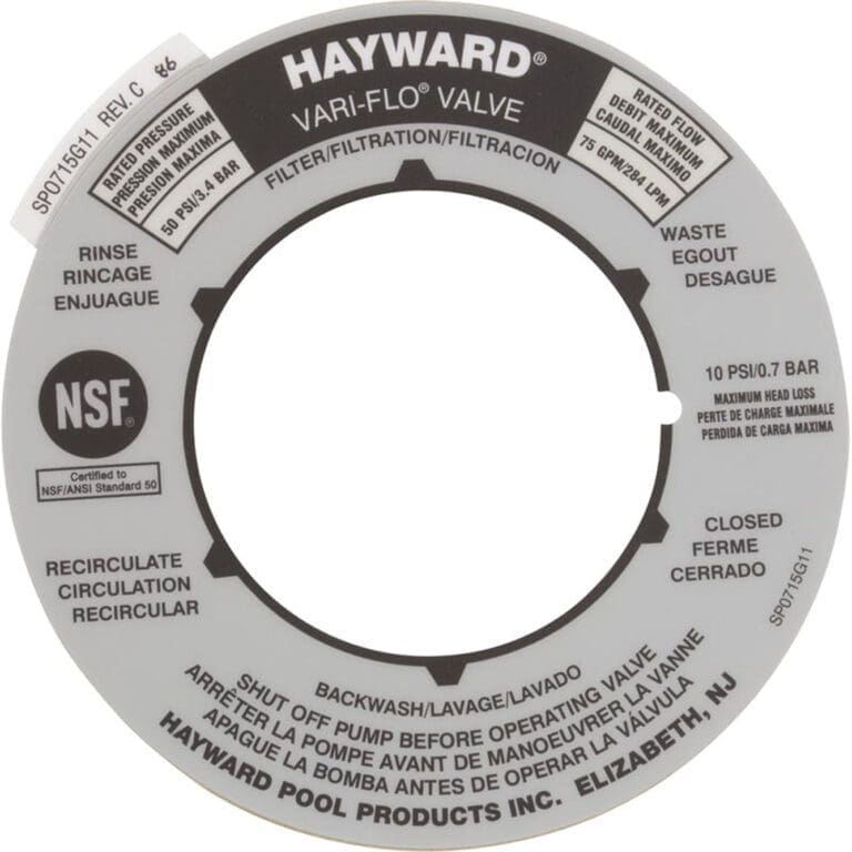 Valve Direction Sticker Hayward Multiport Valve Position Sticker Label Decal 2' - Spx0715G ...