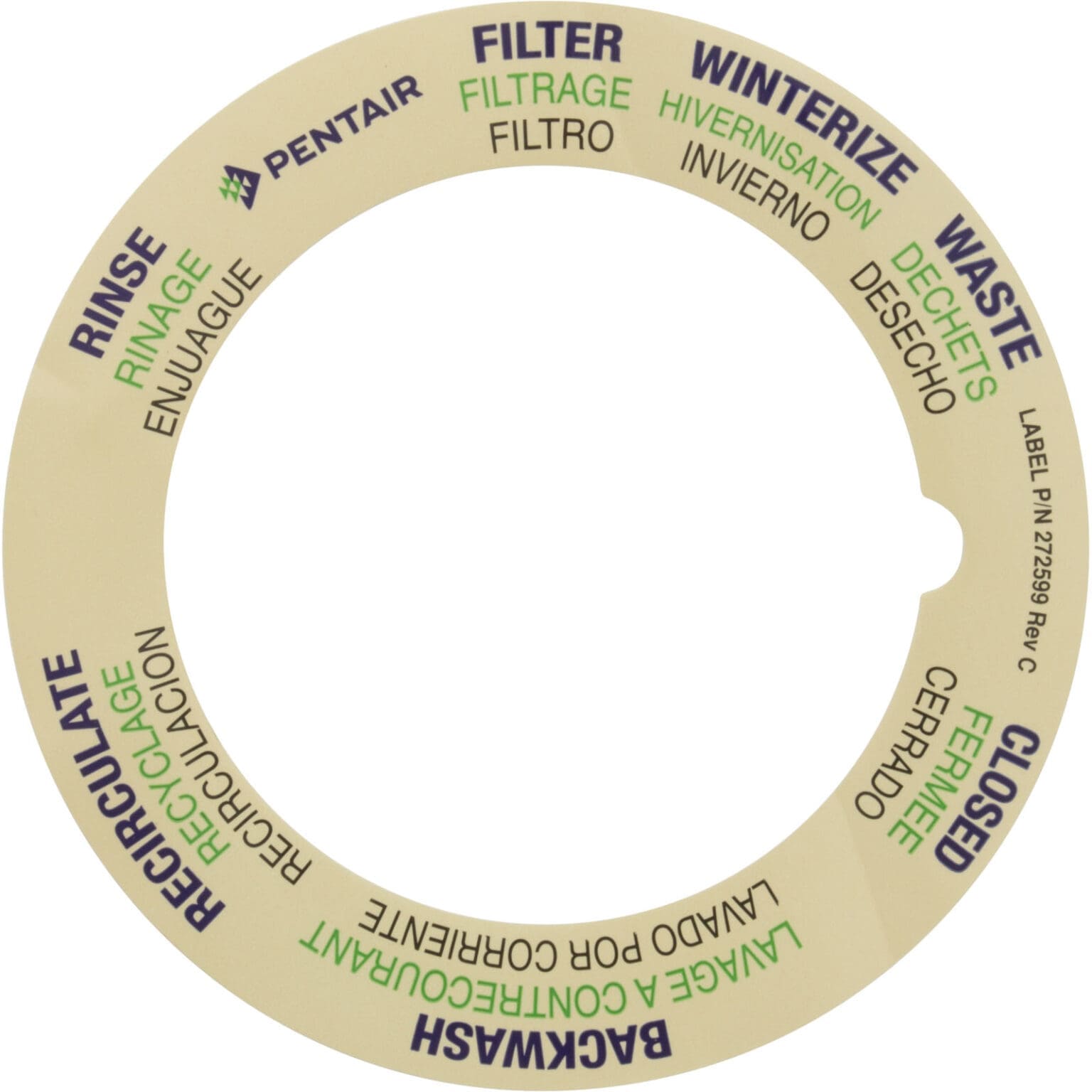 Filter Sign Sticker Pentair Multiport Valve Label Position Sticker for Cristal Flo II and ...