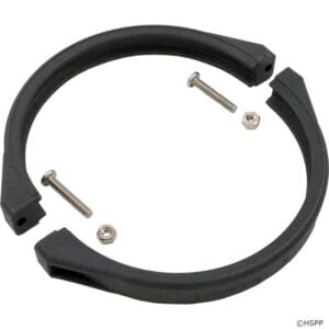 Black plastic ring with screws and nuts.