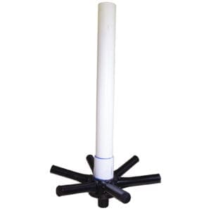White tube with black radial attachments.