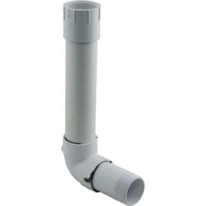 White PVC pipe with elbow joint.