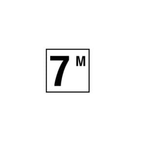 Black number 7 with letter M.