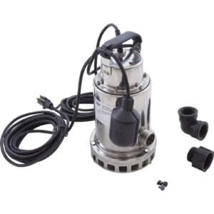 Submersible pump with cables and fittings.