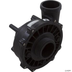 Black plastic centrifugal pump housing.
