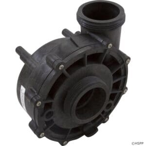 Black plastic centrifugal pump housing.