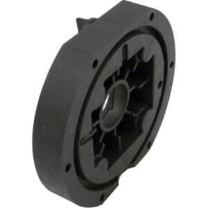 Black plastic automotive speaker adapter bracket.