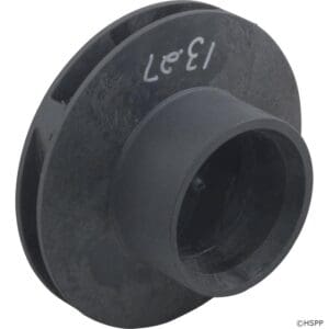Black plastic impeller with white markings.