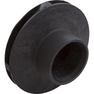 Black plastic impeller with central opening.