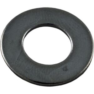 Metal washer on white background.
