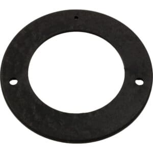 Black circular rubber gasket with holes.