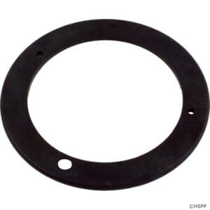 Black circular rubber gasket with holes.