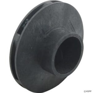 Black plastic impeller with central hole.