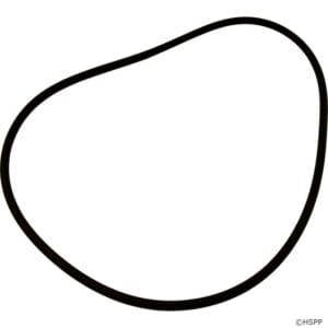 Black rubber belt on white background.