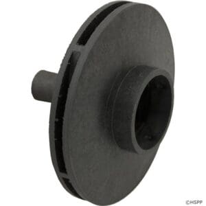 Black plastic round part with central hole.