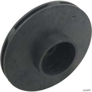 Black plastic pulley wheel on white background.