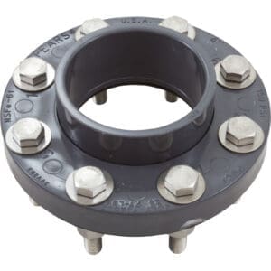 Industrial flange with bolts and nuts.