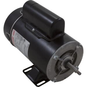 Black electric motor with mounting bracket.
