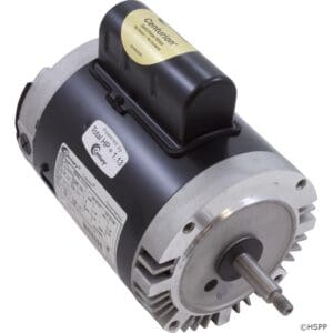 Electric motor with a black casing.