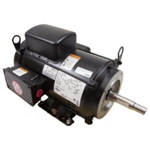 Electric motor with attached control box.
