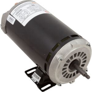 Electric motor with attached label and specifications.