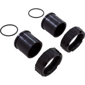 Black plumbing fittings and O-rings set.
