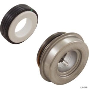 Mechanical seals with metal and rubber components.