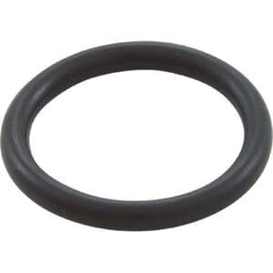 Black rubber O-ring, isolated on white.