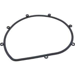 Black rubber gasket with multiple holes.