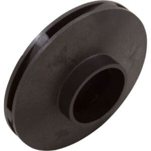 Black plastic wheel with central hole.