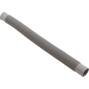 Gray flexible plastic corrugated hose tube.