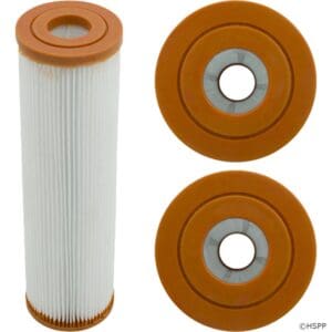 Brown and white automotive oil filters.