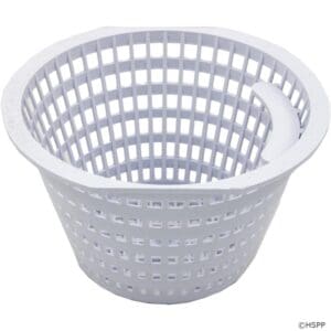 White plastic pool skimmer basket.
