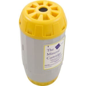 Yellow and gray mineral cartridge filter.