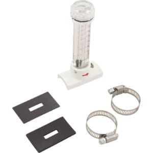 Flow meter with mounting accessories and clamps.