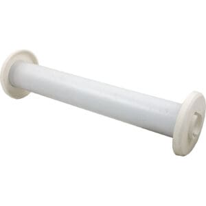 White cylindrical object with round ends.