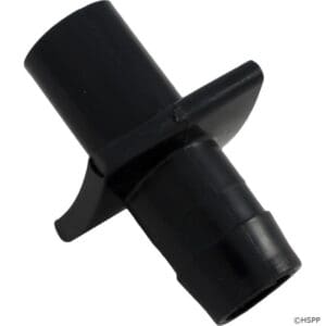 Black plastic pipe fitting connector.